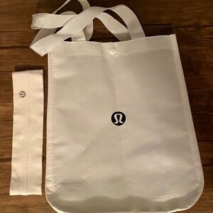 Lululemon headband and a bag